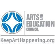 Logo, Arts and Education Council. Keep art happening dot org.