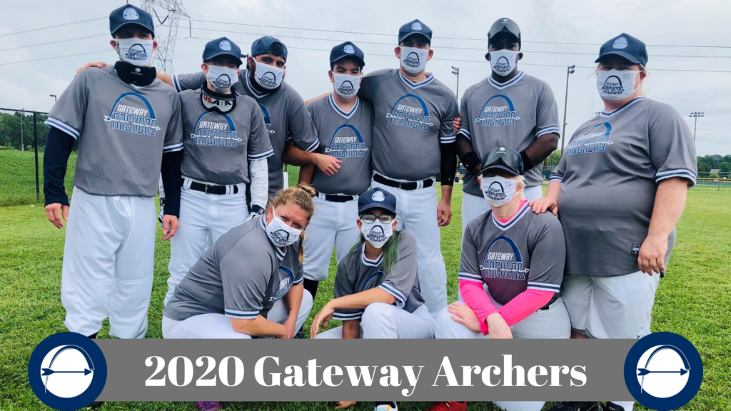 Group Picture of the Archers with a banner below with text 2020 Gateway Archers