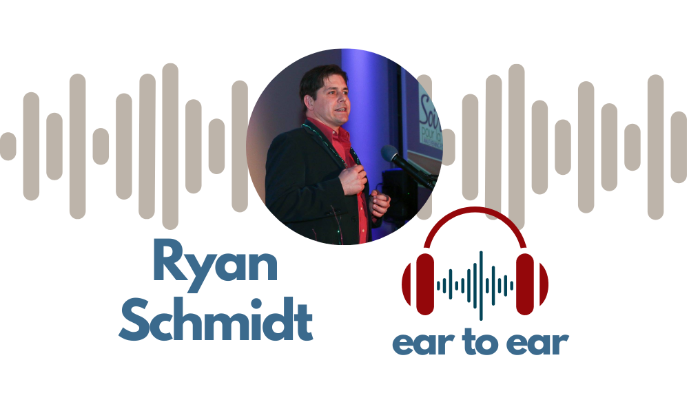 Ryan Schmidt headshot, Ear to Ear logo