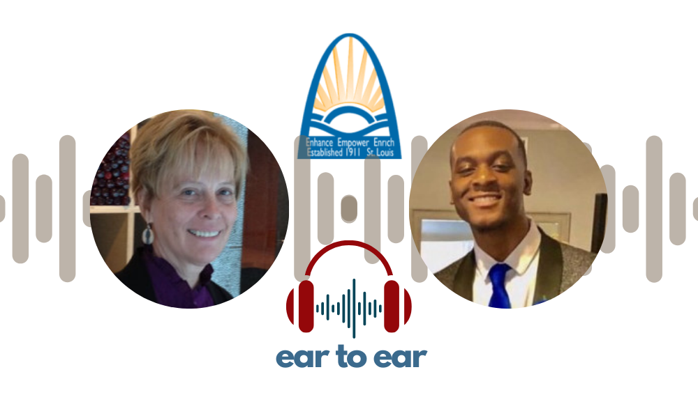 Laura Park Leach and John Boyd III headshots, SLSBVI and Ear to Ear logos