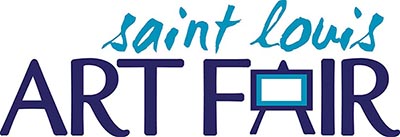 Saint Louis Art Fair Logo. The letter A in "fair" is an easel holding a framed blank canvas.