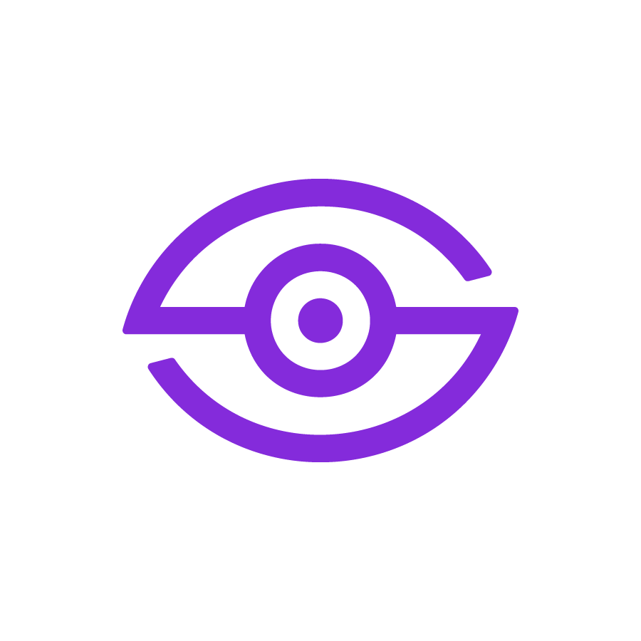 The stylized eye icon of the new MindsEye logo.