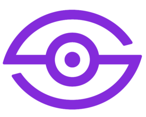 The purple stylized eye icon of the new MindsEye logo.
